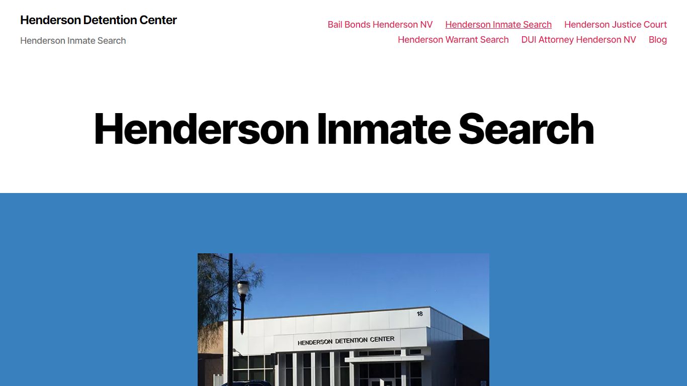 Henderson Inmate Search - Henderson Detention Center
